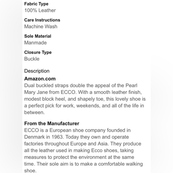 Ecco Pearl Mary Jane Double Strap Heeled Shoe Sz 38 - Picture 2 of 16